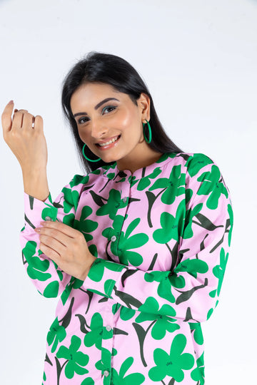 Flower print rayon blend co-ord set