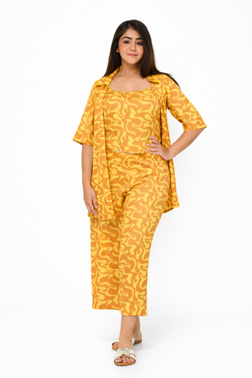 Rayon Blend Co ord set with Shrug