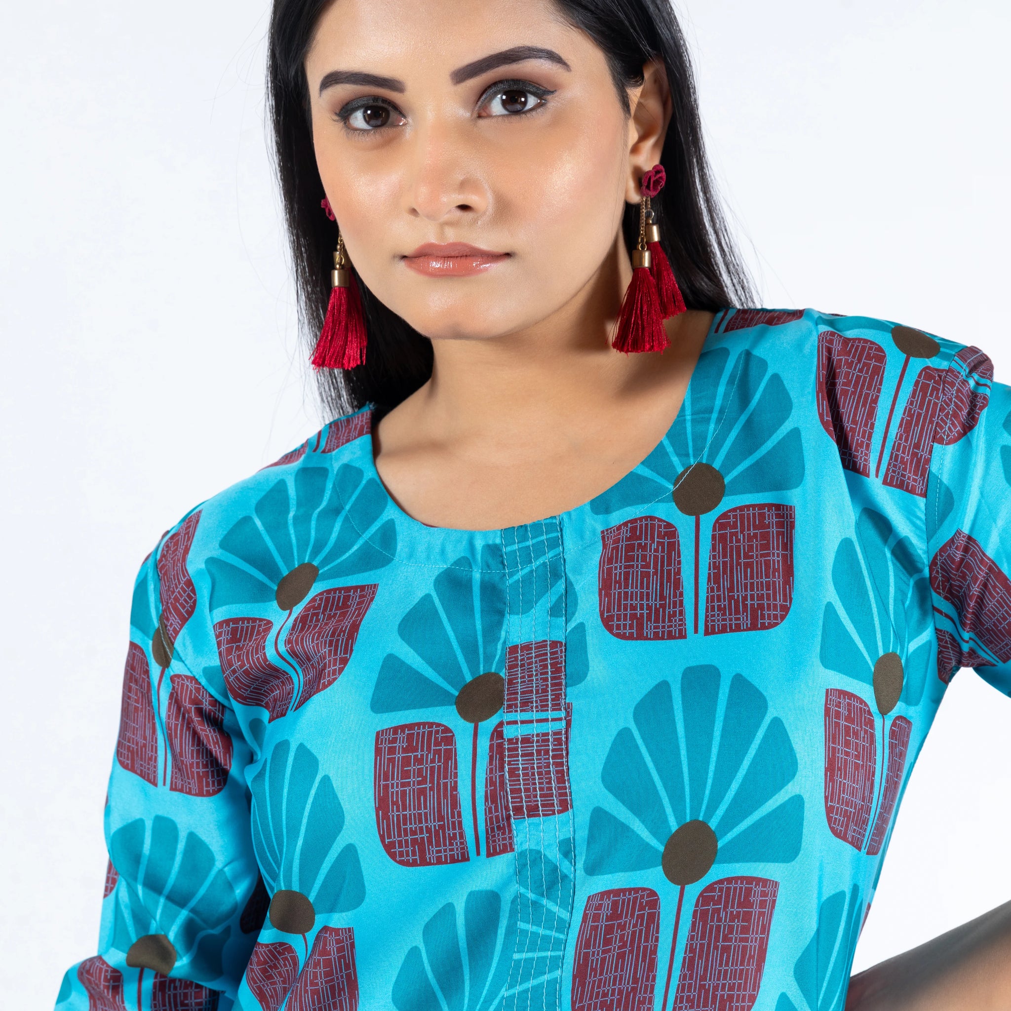 Blooming flower printed Kurti Co-ord set